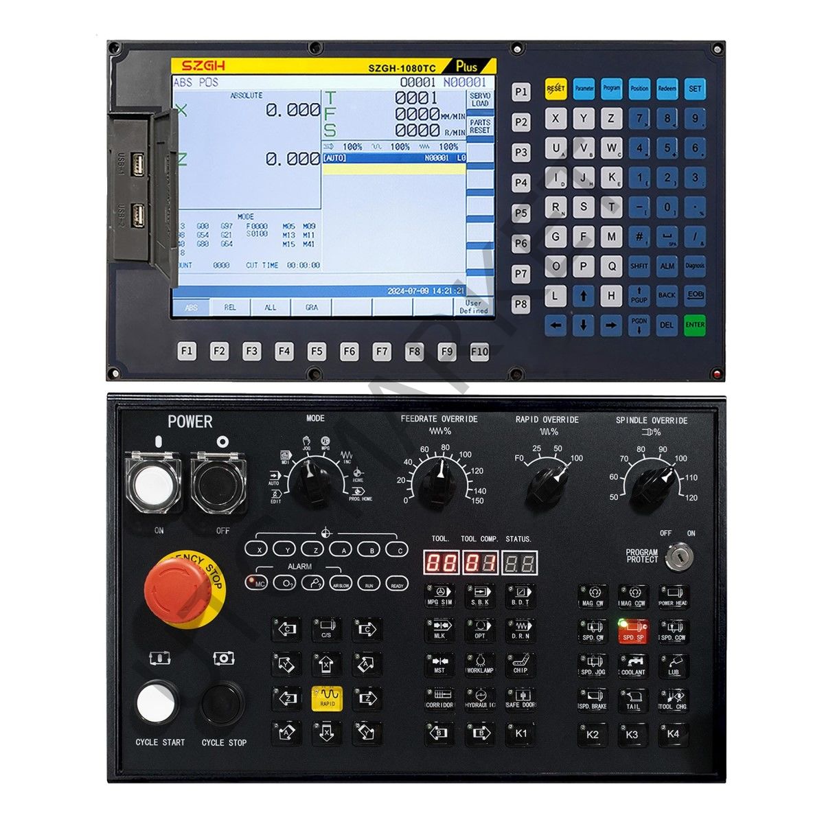 2 Eksen CNC Torna Kontrol Ünitesi SZGH-1080TC