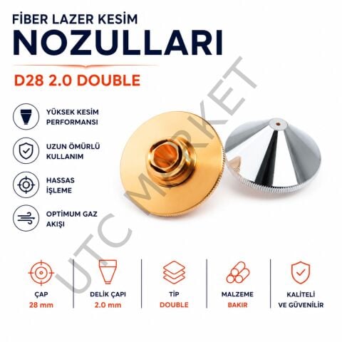 Fiber Lazer Nozul D28 2.0 Double