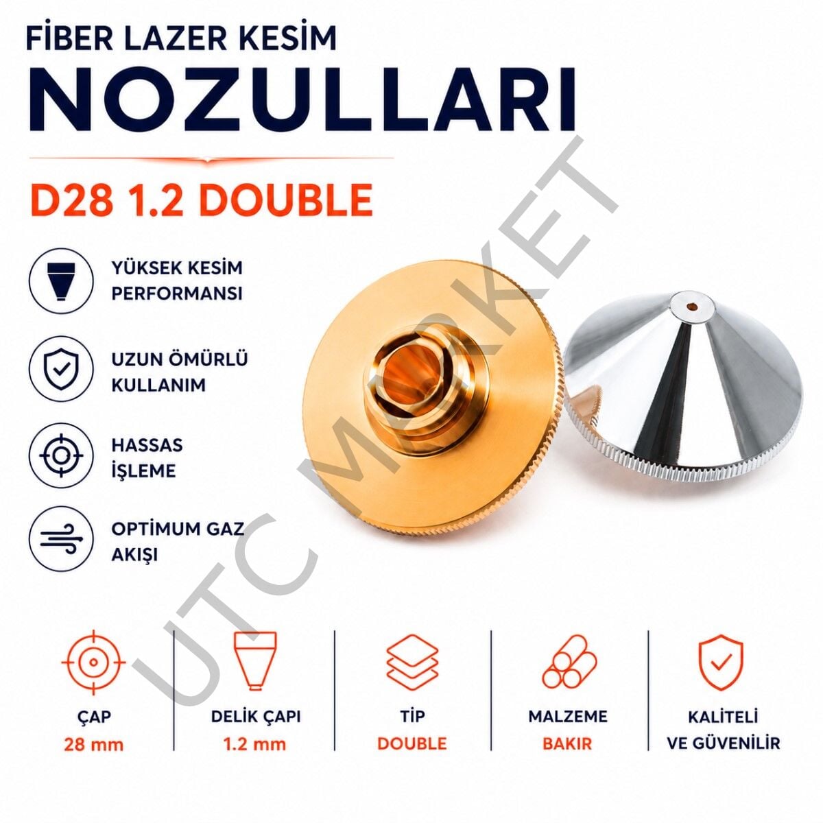 Fiber Lazer Nozul D28 1.2 Double